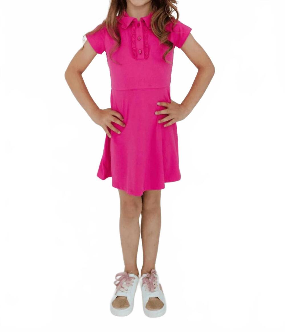 NEW B.RIGHT short sleeve polo dress in hot pink